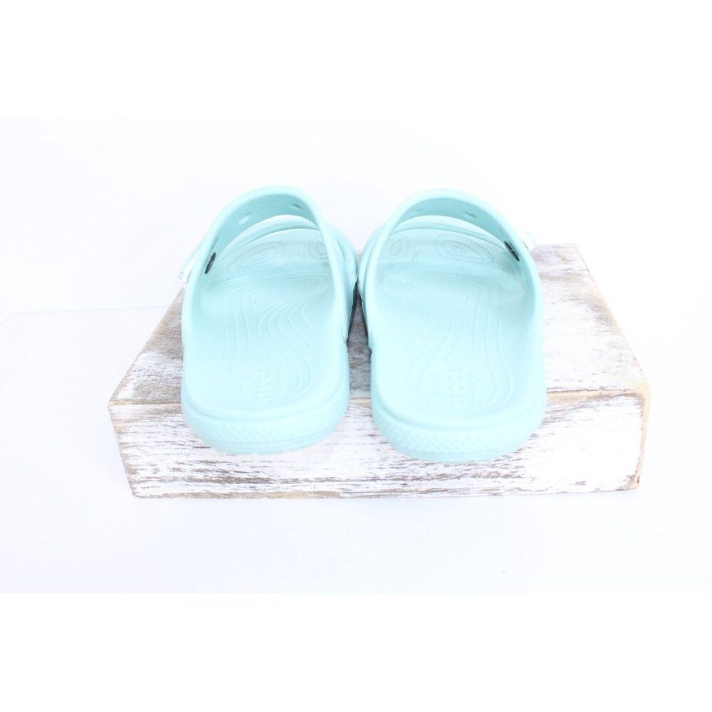 CROCS Women's Mint Green Dual Strap Slide Sandals - Picture 4 of 9